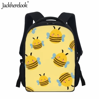 Jackherelook 12Inch óvodás gyerekek iskolatáskák divatos aranyos rajzfilm hátizsák Sweet Bee Print praktikus könyvtáskák gyerekeknek