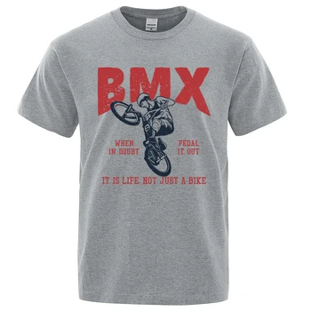 BMX Ez az élet nem csak egy kerékpár alkalmi lélegző pólók Férfi nők pamut póló Nyári laza ruhák Puha O-nyak túlméretezett felsők