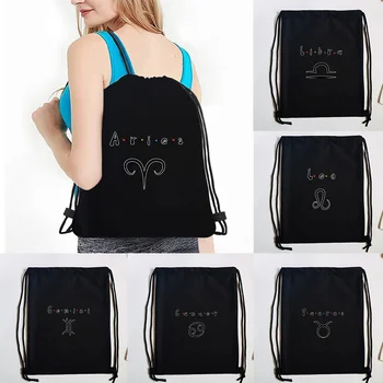 Húzózsinóros hátizsák Constellation Print hátizsák női húzózsinóros táskák Girls Daypack tornász tároló táskák Utazó tartó ajándék