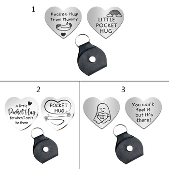 Szív alakú kulcstartó Kis zsebölelés anyától Egyedi kulcstartó Divatékszerek Inspiráló ajándékok barátoknak F3MD család