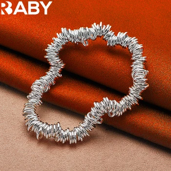 URBABY 925 Sterling ezüst teljes körgyűrűs karkötő lánc nőknek ékszerek divat esküvői parti kiegészítők charms ajándék