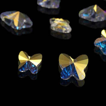 72/84PCS 6/8mm Kristály pillangó gyöngyök ékszerkészítéshez AB színes üveg medál gyöngyök ékszerek DIY karkötők nyaklánc fülbevaló