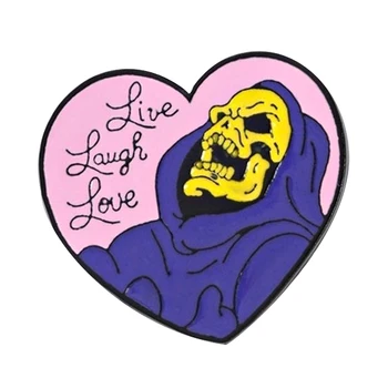 Live Laugh Love Skeletor zománctű