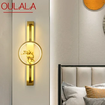 OULALA sárgaréz fali lámpa LED modern luxus Sconce fény Belsőépítészet Háztartási hálószoba éjjeli nappali folyosó Lightin