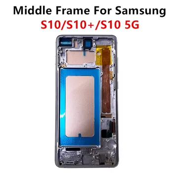 S10Plus Samsung Galaxy S10 5G Plus G973 G975 G977 középső keret ház kártya LCD keret javítási pótalkatrész + oldalsó gombok