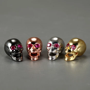 Arany színű fekete koponya távtartó gyöngyök DIY karkötőhöz Nyaklánc 4 színű gyöngyök ékszerkészítéshez Kellékek Nagy lyukú fém réz