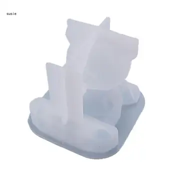 X7YA Gyanta kristály epoxi penész rajzfilm 3D medve telefontartó öntés szilikon penész DIY kézművesség dísztárgyak készítő eszközök
