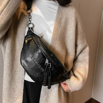 Márkatervezés Női derékcsomag Mellkastáska Puha bőr vállpántos táskák női divatövhöz Fanny csomagok Telefon pénztárcák
