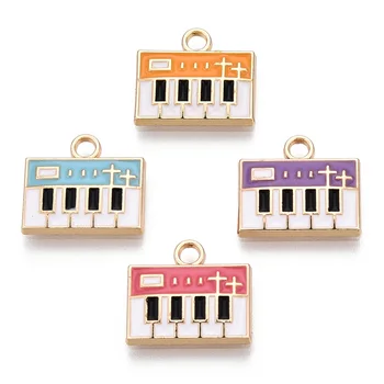 Pandahall 100db vegyes színű zongora cinkötvözet zománc charmok hangszerek fém charmok nyaklánc ékszerkészítés ajándék