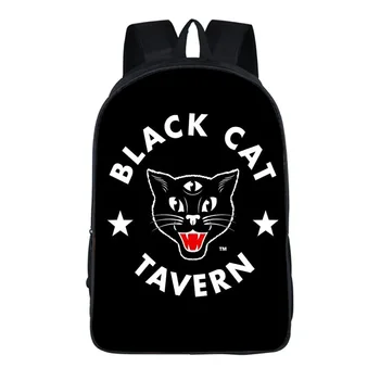 Goth macska hátizsák női kreatív poliészter kényelmes tehercsökkentés Általános iskolai iskolatáska Mochila Feminina táska Plecak