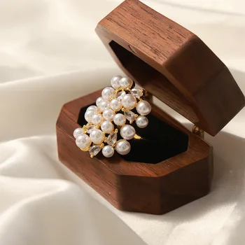 Gyöngyház rézötvözet utánzat női gyűrű divat vintage ékszerek koreai változat Design Sense gyűrűk