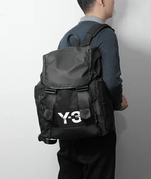 Y3 Yohji Yamamoto hímzett divatmárka design férfi utazási hátizsák Hipster Travel hátizsák sötét stílusú hátizsák sporttáska