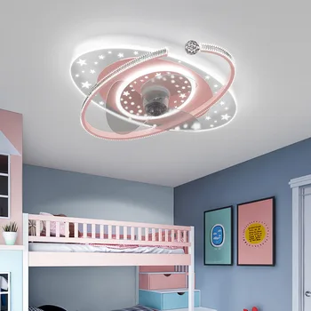 Modern LED csillár Deco beltéri lámpa kék csillag a nappalihoz étkező hálószoba gyerekszoba konyhai távirányító ventilátorral mennyezeti lámpa