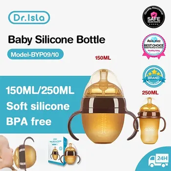 Dr.isla szilikon cumisüveg nano ezüst antibakteriális baba elválasztás fulladásgátló mellbimbó üveg cumisüveg 150ml/250ml BPA mentes