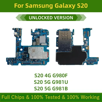  kártyafüggetlen logikai kártya Samsung Galaxy S20 4G G980F G980 S20 5G G981U G981B G981 alaplap teljes chipek teljesen tesztelve
