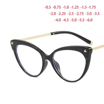 Rivet Cat Eyes TR90 Frame átlátszó lencse szemüveg Egyszerű myopia Nerd szemüveg fok -0,5 -1,0 -2,0 -3,0 -4,0 és -6,0 között