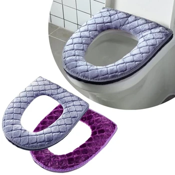 Új WC-huzat plüss WC-huzat Kezdőlap vízálló univerzális modell WC-gyűrű Mosható cipzáras fürdőszobai szőnyeg WC-ülőke 2023