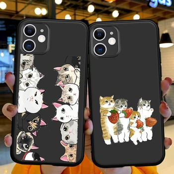 Rajzfilm aranyos állat macska puha szilikon tpu telefontok tok tok IPhone 14 13 12 Pro Max SE 2020 Plus XS XR 11 Pro Max telefontok