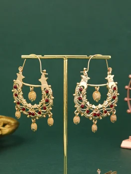 Arany színű marokkói luxus esküvői csepp fülbevaló nőknek Divat sündisznó alakú parti ékszerek Francia horog lógó fülbevaló