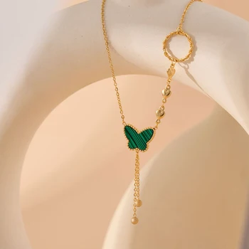 Új rozsdamentes acél női nyaklánc szív pillangó medál arany szabálytalansági lánc divatékszer ajándék barátnak Nagykereskedelem