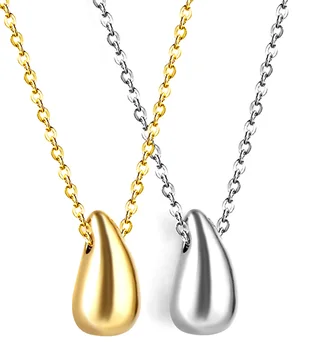 2023 rozsdamentes acél vízcsepp medál nyakláncok személyre szabott arany színű choker divat ékszerek textúra vízálló charm ajándék