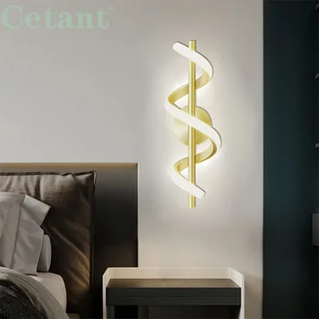 Minimalista LED fali lámpa Nordic Bedroom Bedside Sconce Black White Gold Dekoratív világítás Nappali folyosó Beltéri lámpatestek