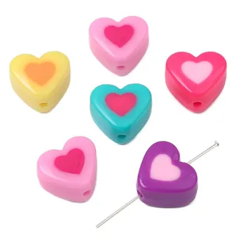 20db/lot Akril színű DIY szív pillangó gyöngyök ékszerekhez Laza távtartó gyöngyök készítése Karkötő nyaklánc
