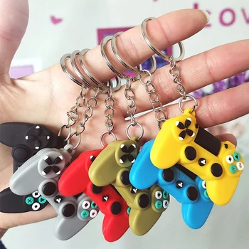 Kreatív videojáték-vezérlő fogantyú kulcstartók szilikon szimulációs játékkonzol medál kulcstartóval a gyermekek születésnapi ajándékainak