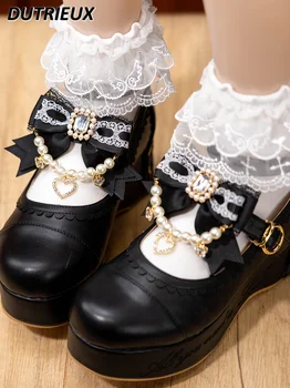 Japán kézzel készített gyöngylánc cipőcsipesz Lolita Barrettes bánya sorozat Tömeggyártott párok Zsurló fejfedő Lány cipő dísz