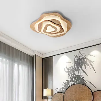 Modern fa LED-es mennyezeti lámpák Japán szabálytalan alakú mennyezeti lámpa nappalihoz hálószoba konyha otthoni világítótestek