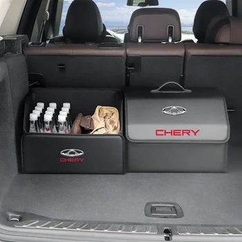 Autó csomagtartó logó Tároló doboz Bőrönd rendszerező táska Összecsukható Chery Fulwin számára Tiggo 3 5 4 7 8 Pro T11 A1 A3 A5 Elara 3X 5X Amulett