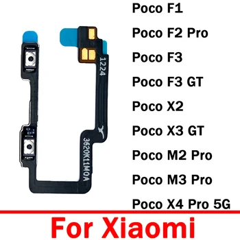 Eredeti Új bekapcsológomb és hangerő oldalsó gomb Hajlított kábel cserélhető alkatrészek Xiaomi Poco F1 F3 F2 Pro X2 X3 NFC GT C3 M2 M3 Pro készülékhez