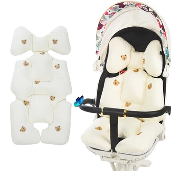 Universal Baby Babakocsi párna hímzett medvepárna vastag és kényelmes babakocsipárna Lélegző babakocsihuzat