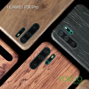 Huawei P30 / P30 Pro / P30 Lite / P20 / P20 Pro / P20 Lite / p40 dió esetén Enony Real Wood rózsafa MAHAGÓNI fa vékony háttáska fedél