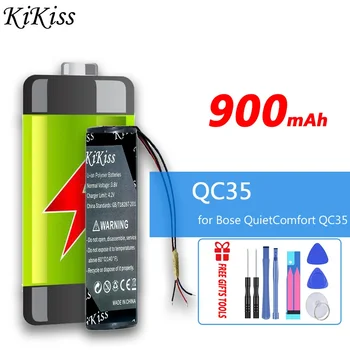 900mAh KiKiss Nagy teljesítményű akkumulátor Bose QuietComfort QC35 és QC35 II akkumulátorhoz 3 vezetékes