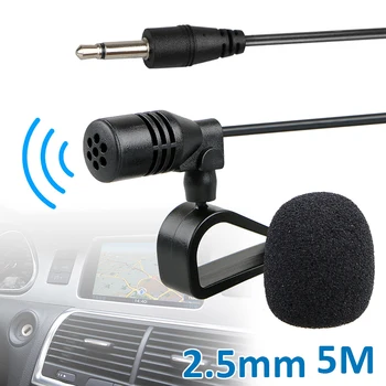 5m Mikrofonkábel Alacsony impedancia Zajcsökkentő U-típusú rögzítőbilincs Autó rádióhoz GPS külső mikrofon 2,5 mm-es csatlakozó