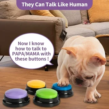 Hot Sale Rögzíthető kisállat indító Beszélő hang gomb Kutya intelligencia képzés Kommunikációs játékok 20S parancs felvétel