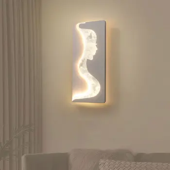 Modern kreatív akril fali lámpa 12W LED nappali háttér hálószoba éjjeli fali lámpák folyosó lépcső beltéri dekoráció csillogás
