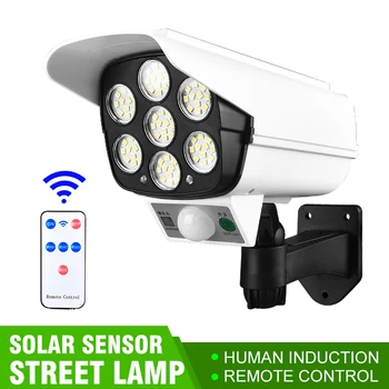 LED napelemes fali fény szimulációs megfigyelő kamera Napelemes lámpák Spotlight utcai lámpa Kültéri kert biztonság Éjszakai fény
