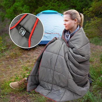 Kültéren hordozható kempingtakaró hideg időben Nylon takaró hordható vízálló tartás melegen utazási takaró kempingpárna