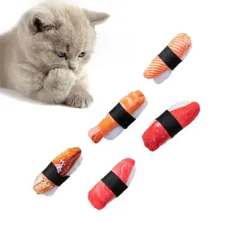 Catnip játék vicces macska játék újrafelhasználható Unalom enyhítése Aranyos sushi forma macskák kutya fogak csiszolása játék kisállat ellátás