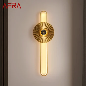 AFRA Sárgaréz fali lámpa LED Modern luxus Sconce Light belsőépítészet Háztartási hálószoba éjjeli nappali folyosó