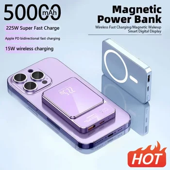  Power Bank 50000mAh vezeték nélküli mágneses hordozható töltő Magsafe szupergyors töltés alkalmas IPhone Xiaomi Samsung Huawei
