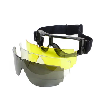 Airsoft taktikai szemüveg férfi női katonai szemüveg X800 3 polikarbonát lencse Napszemüveg Katonai paintball szemüveg
