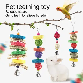 Bird Chew Toy harapásálló, kézzel készített, könnyű fakulás elleni fogtisztító dekompressziós kisállat papagáj rágó moláris játék otthoni használatra