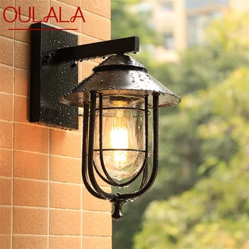 AFRA kültéri fekete fali lámpa LED klasszikus retro fényrácsok vízálló dekoratív otthoni folyosóra