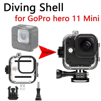 Vízálló tok Gopro Hero 11 Mini búvárkodáshoz Védőburkolat ház Búvárhéj a GoPro Hero 11 Mini kamera tartozékhoz