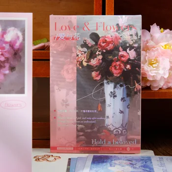30 db/készlet Szerelem és virág sorozat képeslap DIY friss virágok üzenet Áldási kártyák Fesztivál gyónási ajándék