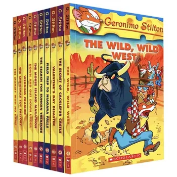 10 Könyvek/készlet Geronimo Stilton 21-30 Humor Kaland Fedezd fel Képregény Fiction Szülő Gyermek Gyerek Történet Angol Képes Mesekönyv