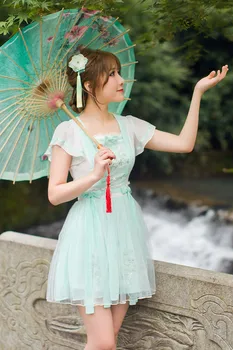 Princess sweet lolita ruha Candy Rain nyári frissítés Kínai stílusú sifon ruhák hímzéssel C16AB6100